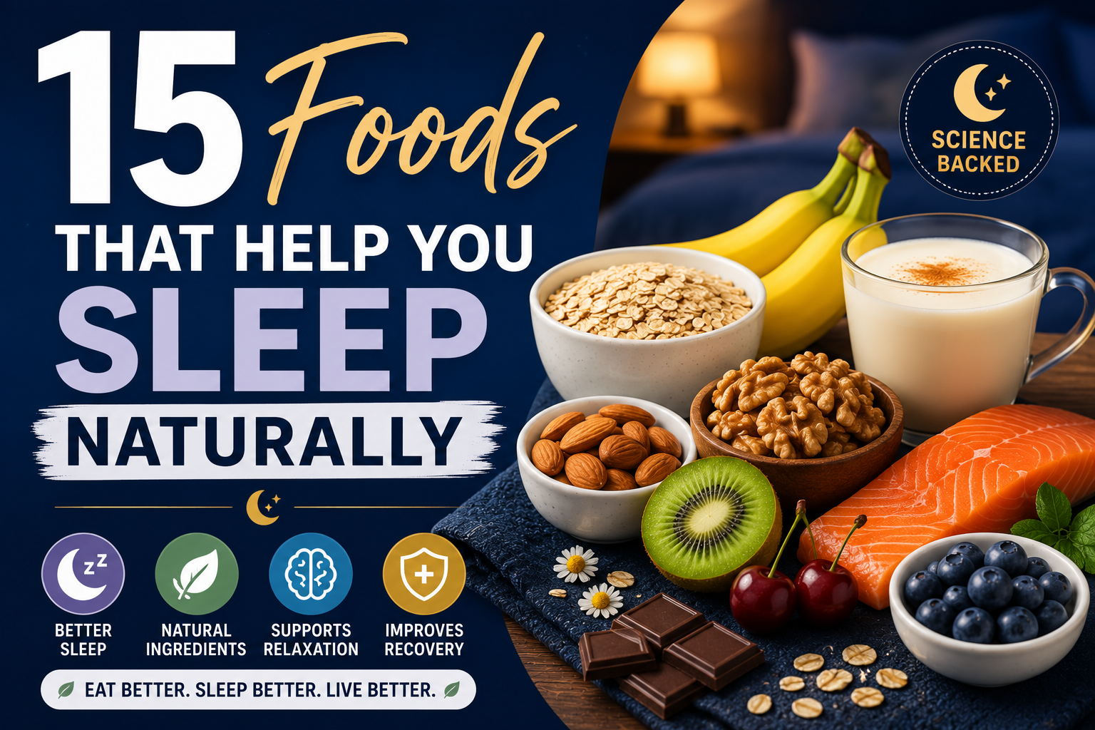 15 Foods That Help You Sleep Naturally (Backed Science)